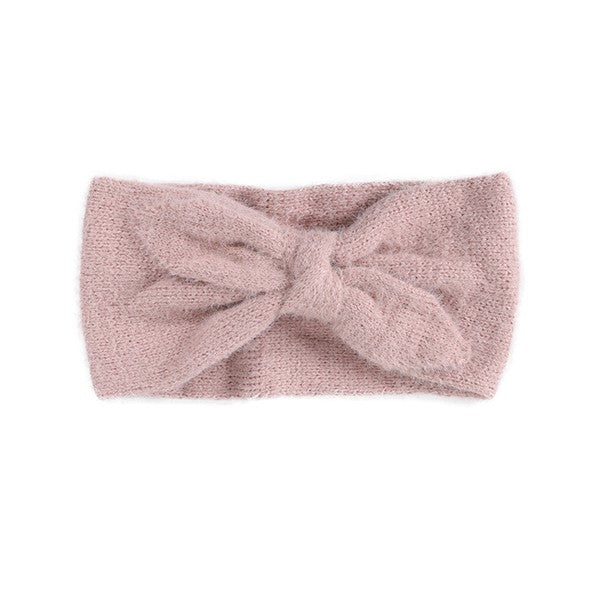 FUZZY BOW WINTER HEAD BAND