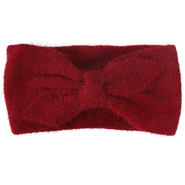 FUZZY BOW WINTER HEAD BAND