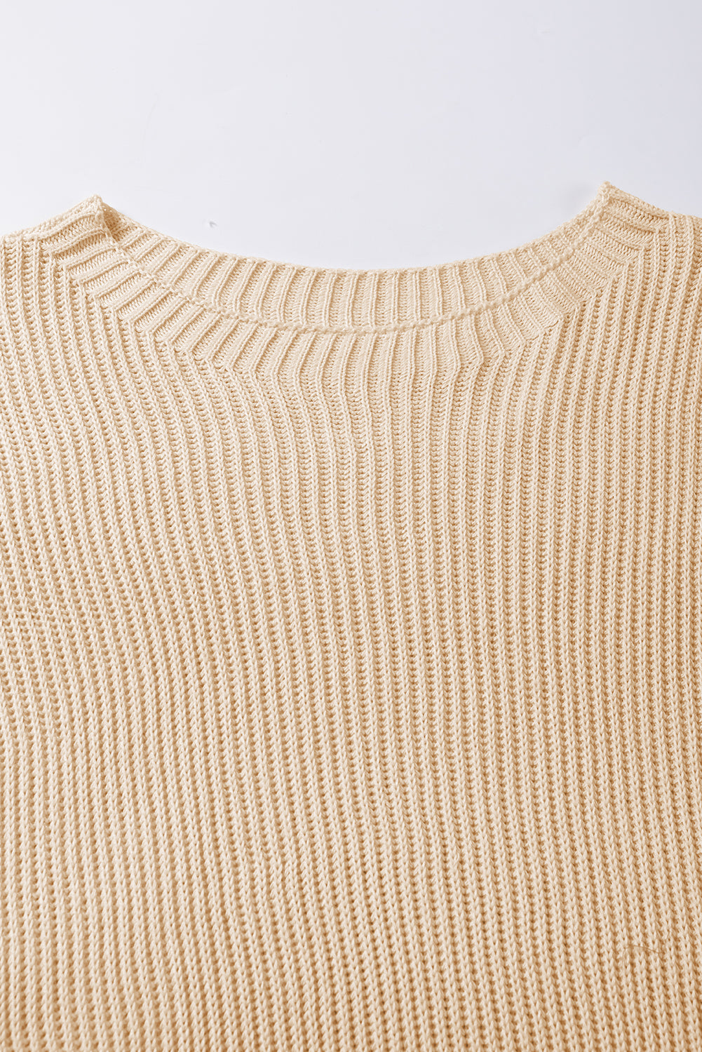 Apricot Short Sleeve Side Slit Oversized Sweater